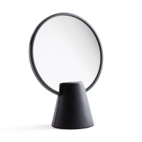 Зеркало На ножке обшитой кожей В40 см Faustine единый размер черный AM.PM  фото, kupilegko.ru